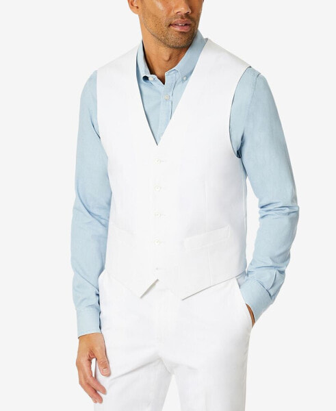 Men's Modern-Fit TH Flex Stretch Chambray Suit Separate Vest