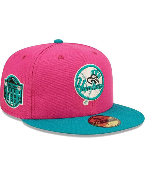 Men's Pink, Green New York Yankees Cooperstown Collection Yankee Stadium Passion Forest 59Fifty Fitted Hat
