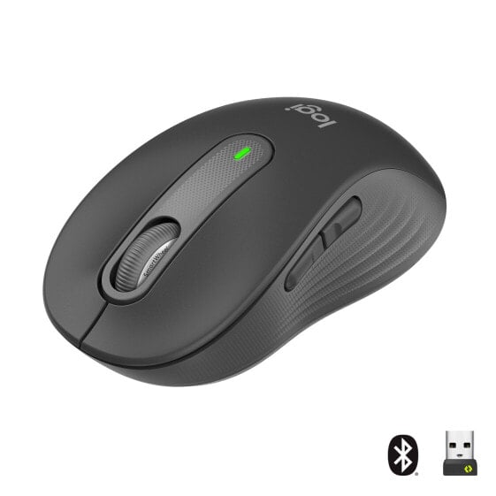 Logitech Signature M650 Wireless Mouse for Business - Right-hand - Optical - RF Wireless + Bluetooth - 4000 DPI - Graphite