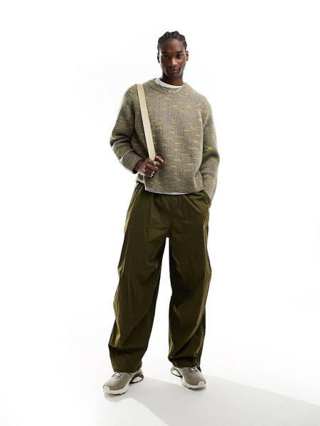 Weekday Norman relaxed space dye jumper in brown