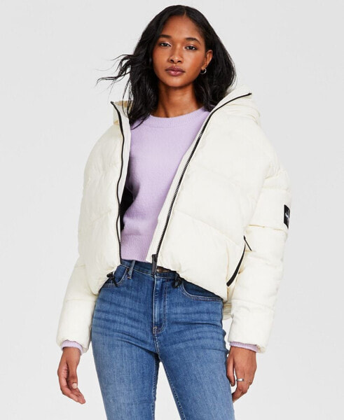 Women's Cropped Hooded Puffer Jacket