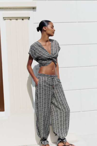 Printed palazzo trousers