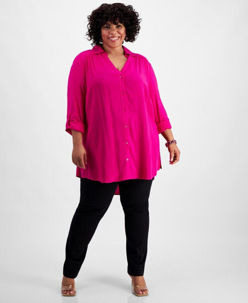 Plus Size Side-Slit Top, Created for Macy's