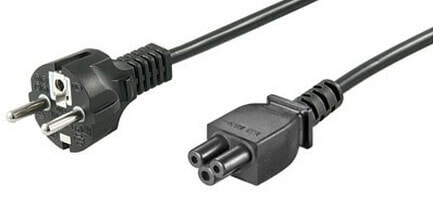 Wentronic Mains Cable (Protective Contact) - 1.8 m - Black - 1.8 m - Power plug type F - C5 coupler - H05VV-F3G - 250 V
