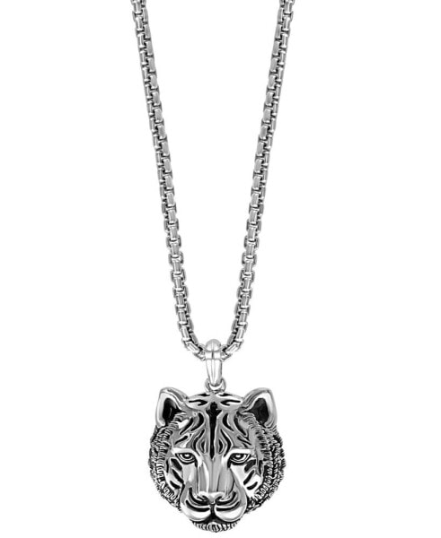 EFFY® Men's Panther 22" Pendant Necklace in Sterling Silver