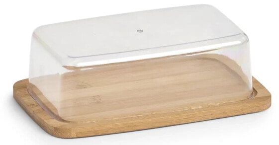 Столовая посуда Zeller Масленка с бамбуковой доской, 19 x 12 см