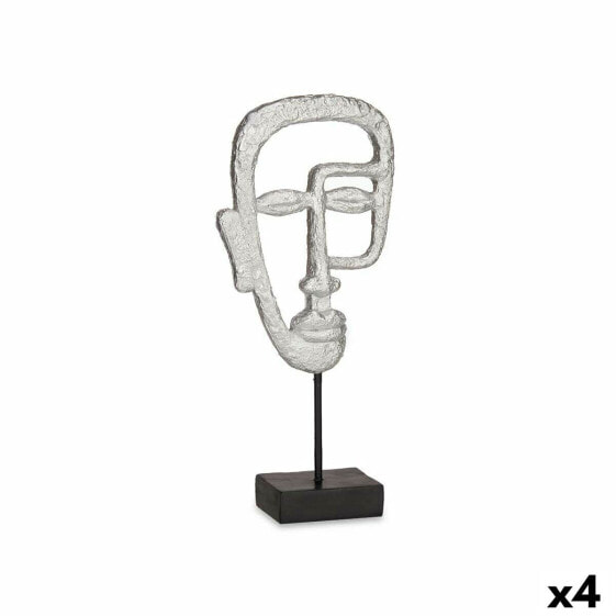 Декоративная фигура Лицо Серебристый Gift Decor Face 19,5 x 38 x 10,5 см (4 штуки)