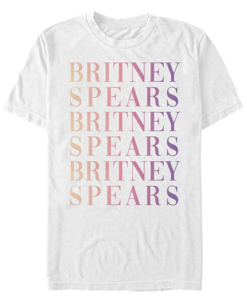 Britney Spears Men's Gradient Name Stack Short Sleeve T-Shirt