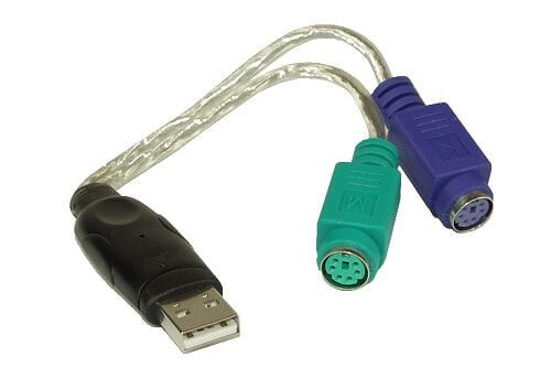 InLine USB to PS/2 Converter USB Type A male / 2x PS/2 female