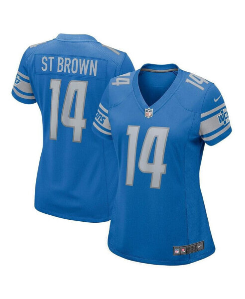 Women's Amon-Ra St. Brown Blue Detroit Lions Game Player Jersey