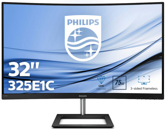 Philips E Line 325E1C/00 - 80 cm (31.5") - 2560 x 1440 pixels - Quad HD - LCD - 4 ms - Black