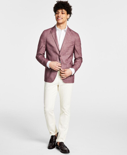 Men's Solid Colored Slim-Fit Soft Sport Coat
