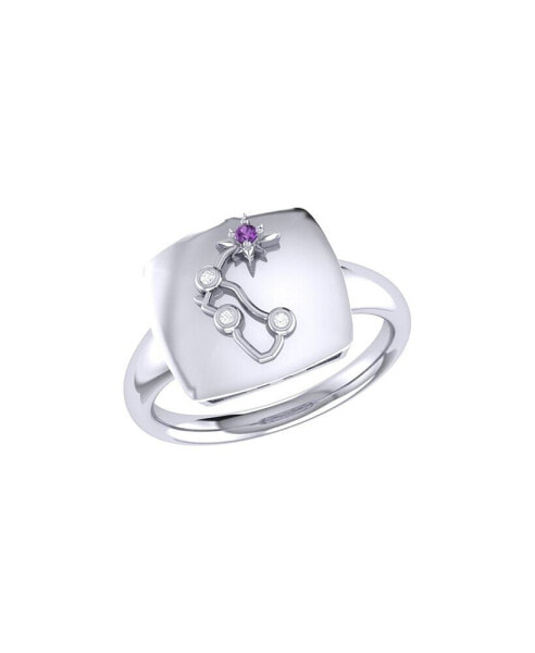 Кольцо LuvMyJewelry Aquarius Gemstone Diamond Signet