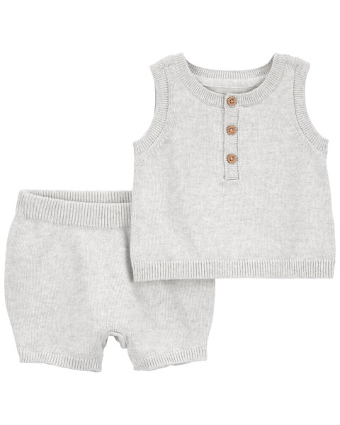 Baby 2-Piece Sweater Tank & Short Set 3M