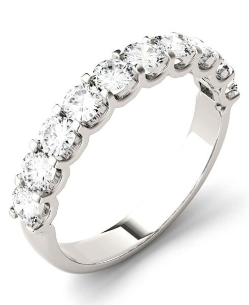 Moissanite Round Anniversary Band (1 ct. t.w. Diamond Equivalent) in 14k White Gold