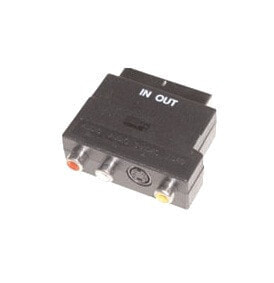 E&P VC 915 - SCART (21-pin) - 3 x RCA + S-Video - Male - Female - Nickel - Black