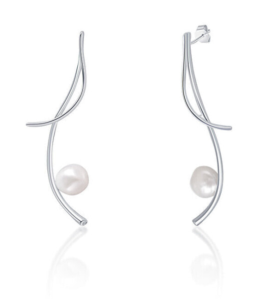 Cерьги JwL Luxury Pearls Silver Glow-