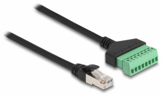 Delock RJ45 Cable Cat.6 plug to Terminal Block Adapter 1 m 2-part - 1 m - Cat6 - U/UTP (UTP) - RJ-45