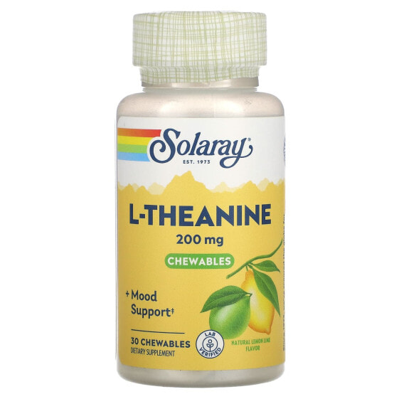 L-Theanine, Natural Lemon-Lime, 200 mg, 30 Chewables