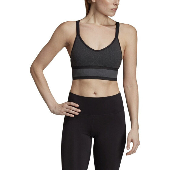 Adidas All Me Wanderlust Women's Seamless Long Bra Black-Grey Six DT7977