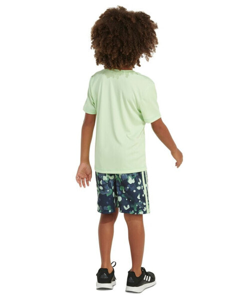 Little & Toddler Boys Short-Sleeve Logo T-Shirt & 3-Stripes Shorts, 2 Piece Set