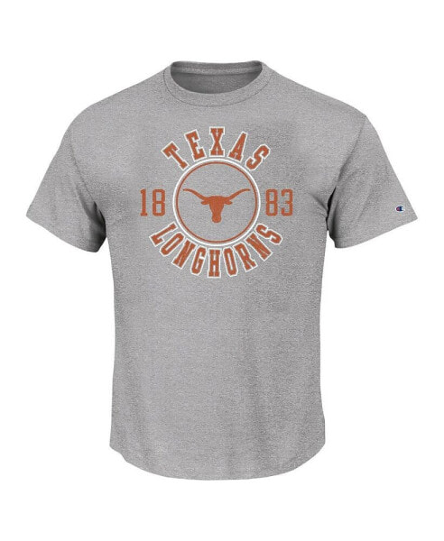 Men's Heather Gray Texas Longhorns Big and Tall Circle Logo T-shirt