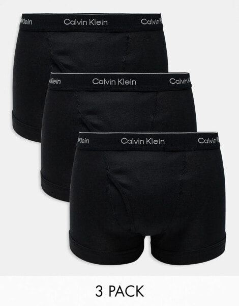 Calvin Klein Cotton Classics 3 pack trunk in black