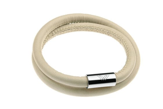 Beige leather bracelet VB1081S
