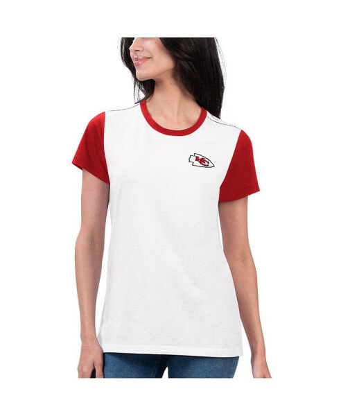 Women's White, Red Kansas City Chiefs Fashion Illustration T-shirt