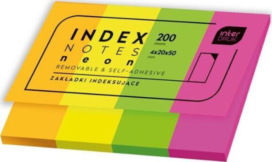 Interdruk Zakładki indeksujące neon 200szt