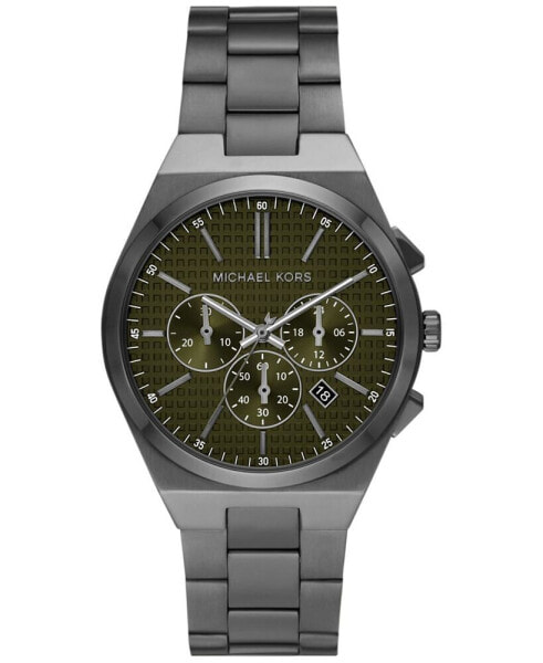 Men's Lennox Quartz Chronograph Gunmetal-Tone Stainless Steel Watch 40mm