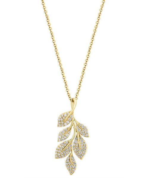 EFFY® Diamond Pavé Vine 18" Pendant Necklace (1/2 ct. t.w.) in 14k Gold