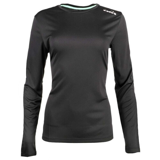 Diadora Core Running Crew Neck Long Sleeve Athletic T-Shirt Womens Size S Casua