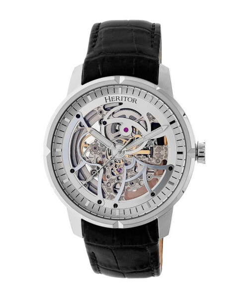 Часы Heritor automatic Ryder Genuine Leather Watch 44mm