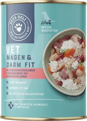 Nassfutter für Hunde, VET Magen & Darm fit mit Huhn, Hüttenkäse & Reis, 400 g