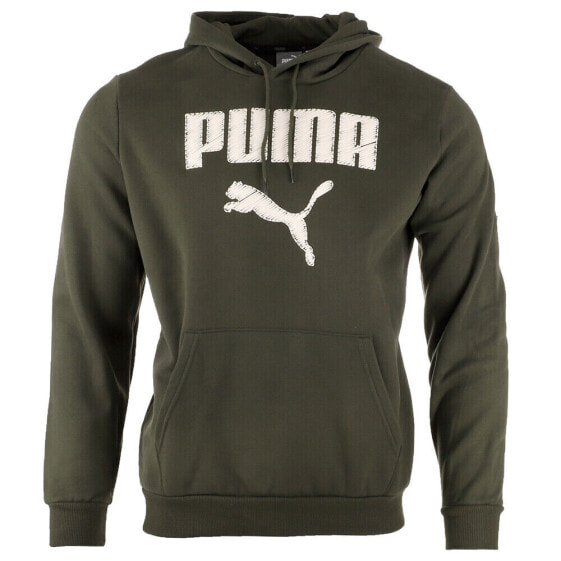 Puma Faux Embroidered Pullover Hoodie Mens Size S Casual Outerwear 84578403