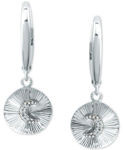 Cubic Zirconia Moon Disc Drop Earrings, Created for Macy's