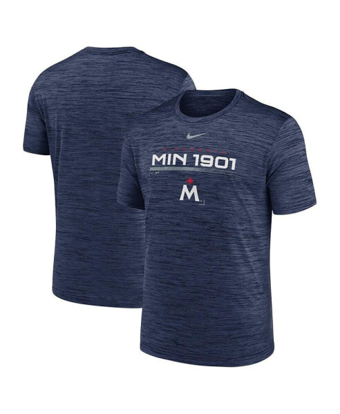Men's Navy Minnesota Twins Wordmark Velocity Performance T-shirt