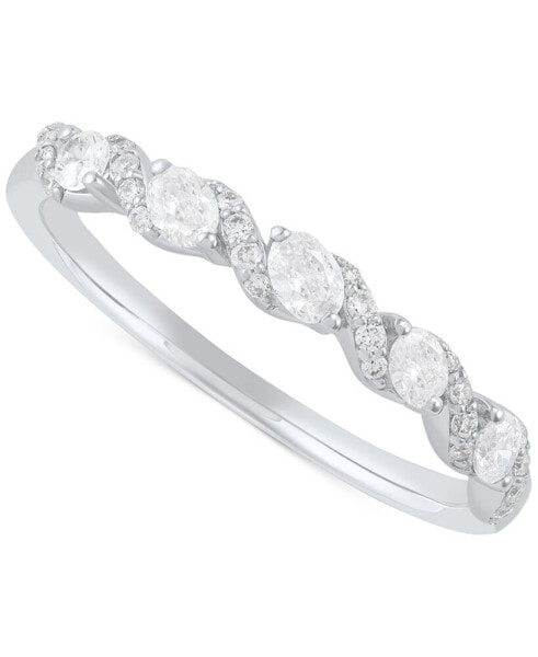 Кольцо Macy's Diamond Oval & Round Twist Band