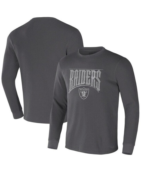 Men's NFL x Darius Rucker Collection by Charcoal Las Vegas Raiders Long Sleeve Thermal T-shirt