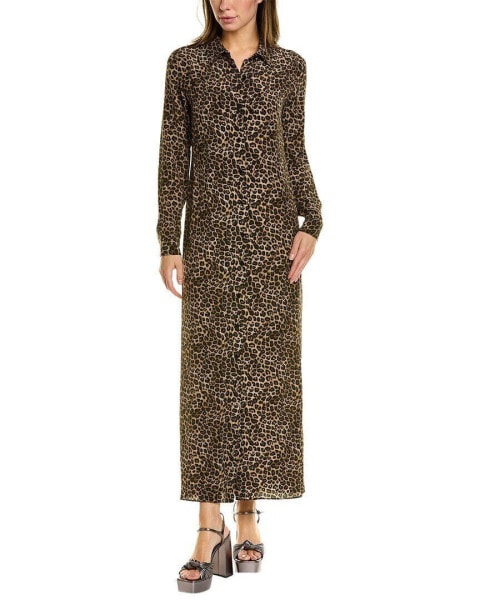Платье женское The Kooples Silk Shirtdress коричневое 1