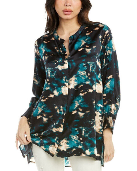 Johnny Was Shadow Voyager Silk Tunic Women's Xs