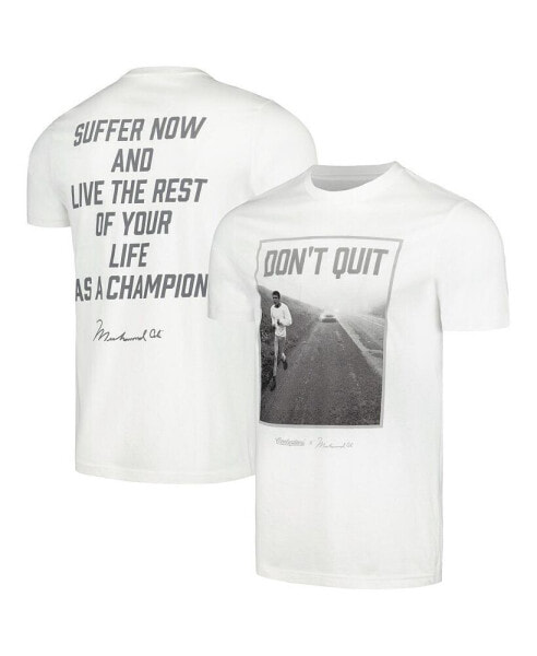 Men's White Muhammad Ali Don't Quit T-shirt