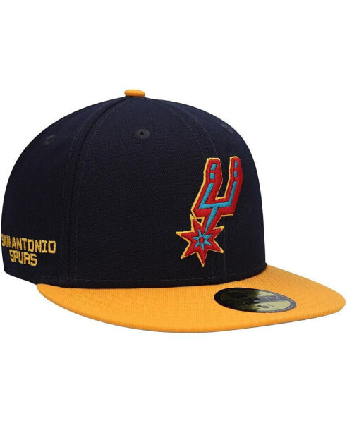 Men's Navy, Gold San Antonio Spurs Midnight 59FIFTY Fitted Hat