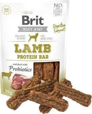 Brit BRIT MEATY JERKY Suszone Mięso Lamb Protein Bar JAGNIĘCINA 80g