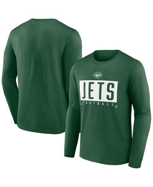 Men's Green New York Jets Stack The Box Long Sleeve T-shirt