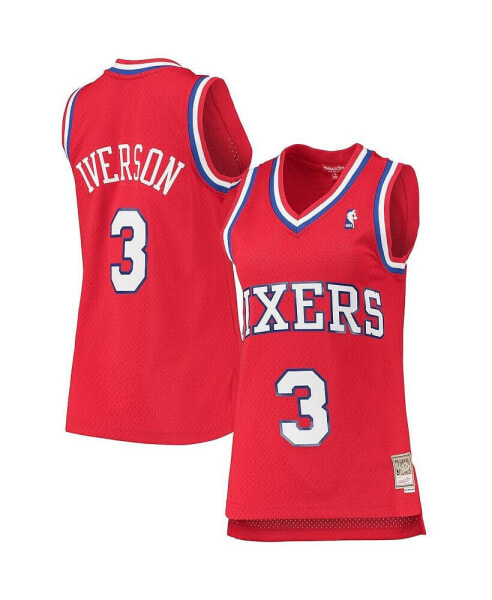 Women's Allen Iverson Red Philadelphia 76ers 2002-03 Hardwood Classics Swingman Jersey