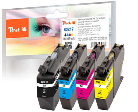 Peach Multi Pack with chip - compatible with Brother LC-3217VALP - Compatible - Pigment-based ink - Black - Cyan - Magenta - Yellow - Brother - Multi pack - LC-3217VALP
