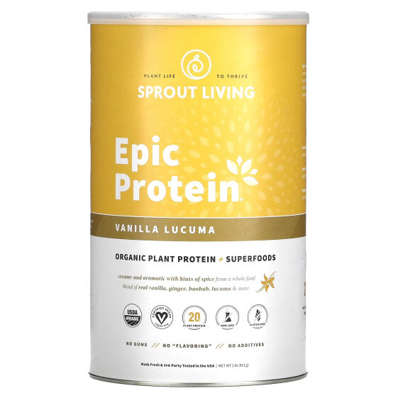 Растительный протеин Sprout Living Epic Protein, Organic Plant Protein + Superfoods, Vanilla Lucuma 2 фунта (912 г)