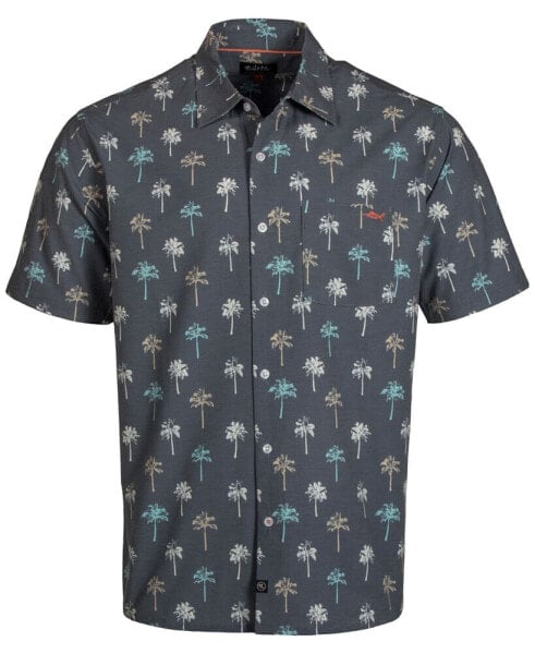 Men's Palm Solo Print Short-Sleeve Button-Up Shirt